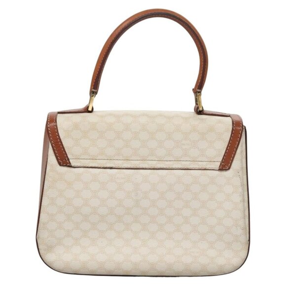 CELINE Macadam Canvas Hand Bag PVC Leather 2way White - Picture 2 of 16